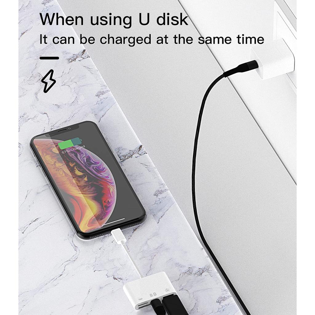 4 In 1 USB OTG Card Reader Compatible SD/TF Card Camera Memory For iPhone Samsung  Xiaomi Fast Charging Ios Type C Port