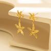 Plated Gold Trendy Starfish Earrings Stylish Gold Alloy Star Shape Earrings For Women For Autumn
