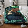 Custom Name Roronoa Zoro Theme Printed Blanket - Perfect for Couch, Bed, Travel & Outdoor Use | Machine Washable, Cozy & Durable.