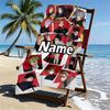 Custom Name Personalized Jujutsu Kaisen Print Beach Towel, for Trip Camping Beach Party Home Decor, Birthday Gift for Family & Friends