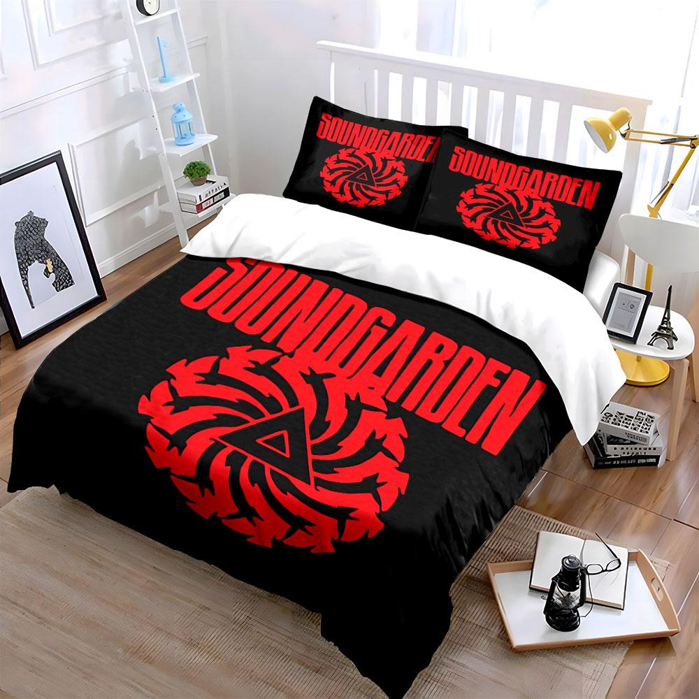 Soundgarden Red Spiral Design Bedding Duvet Cover Set Duvet Cover Pillowcases  (1*Duvet Cover 2*Pillowcases, without duvet insert)