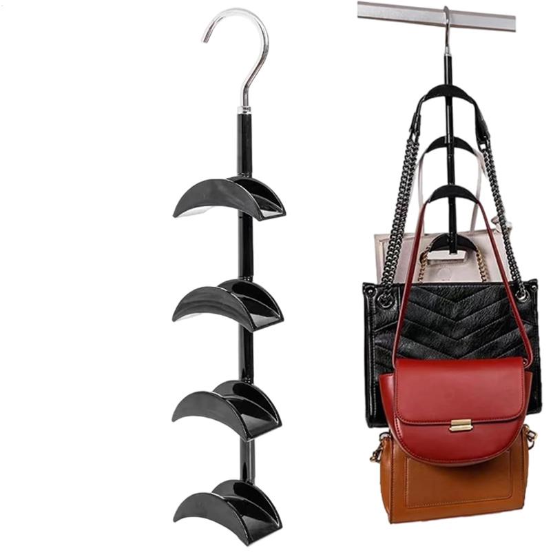 Purse Hanger Tote Bag Organizer Closet Rotating Room Organization Backpack Holder for Tote Vest Bra Tie Belt Shawl Hat Underwear