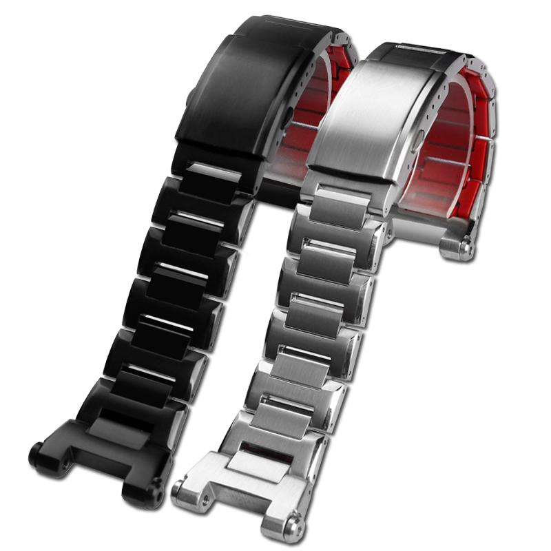 Ремешок для часов из нержавеющей стали 316L для Casio G-SHOCK MTG-B2000 Стиль Undead Bird Красное дно Металлический ремешок, Запасной браслет