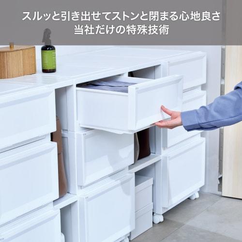 [.co.jp Exclusive] Tenma Fits Case Advance Storage Box, 45cm Wide x 55cm Deep x 20cm High, Closet Storage Case, Sagging-Resistant Clothing Case, Made