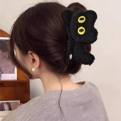 Плюшевая кошачья заколка-коготь, большая 3D-заколка для волос в виде кошки, мультяшная акула, женская заколка для укладки волос, аксессуар