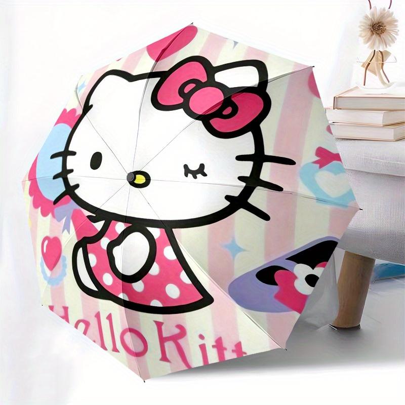 1 шт. Зонт Hello Kitty с розовым фоном и пластиковой ручкой, подходит для всех сезонов, для дома, путешествий, улицы. Sanlio673