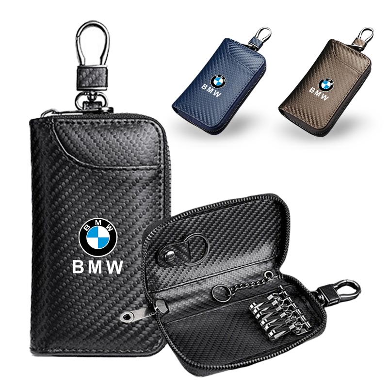ORWI7 Carbon Fiber Car Key Case Wallet Holder Multifunction Storage Accessory For BMW F30 F20 F10 F18 F01 X3 X4 F06 F02 M3 M5 Sticker