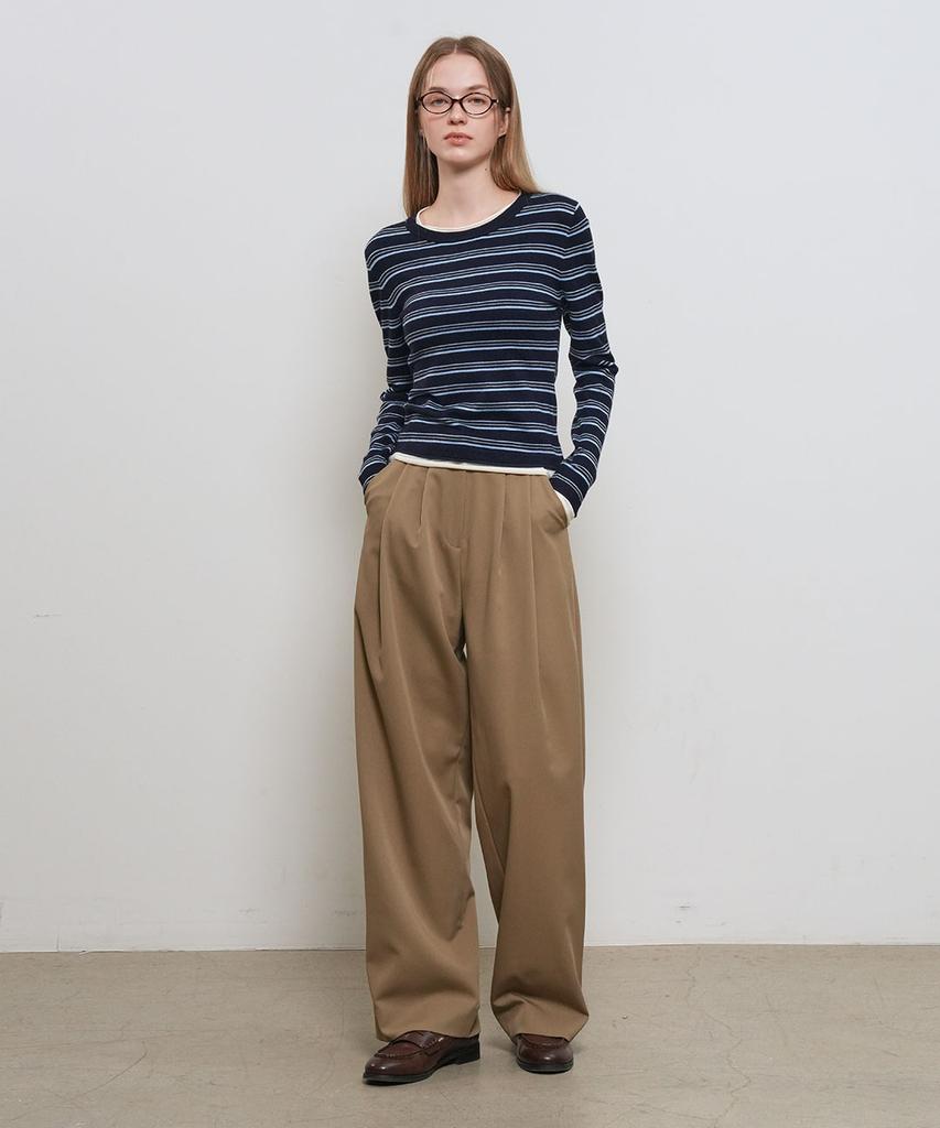 GENERALIDEA Striped Layered Pullover [Navy] / Gf1Lkp522