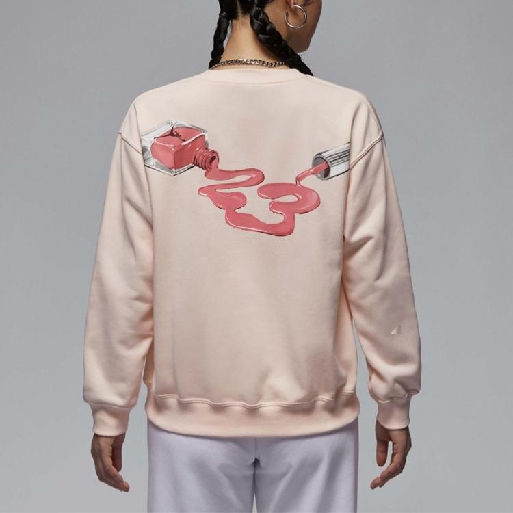 Jordan Brkln Свитшот женский с принтом, с круглым вырезом, с длинным рукавом, розовый HV9371838