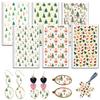 24 Sheets 6 Styles Ceramics Clay Water Transfer Paper Underglaze Transfer Decals for DIY Earrings Pendants Hair Clip Christmas Tree 12x7cm