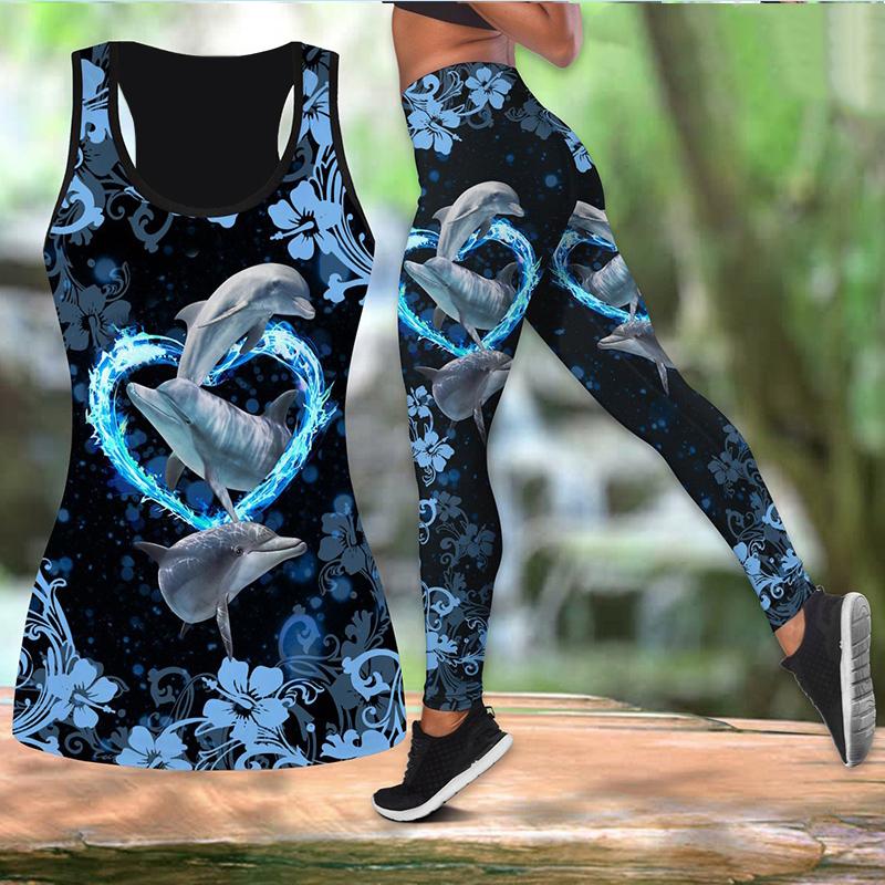 Экипировка для йоги с принтом кита для женщин, модные леггинсы для тренировок с 3D принтом, спортивные леггинсы для фитнеса с высокой талией, повседневные штаны для йоги
