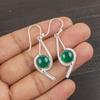 Green Onyx Cab Gemstone Earrings, 925 Solid Sterling Silver Jewelry, Handmade Artisans Earrings For Wedding Gift