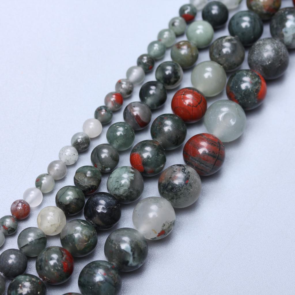 Горячая распродажа, африканские аксессуары из кровавого камня, натуральное изготовление ювелирных изделий, 4/6/8/10 мм, браслет, ожерелье, брелок, бусины, мода, 20-40 шт., бисерный материал