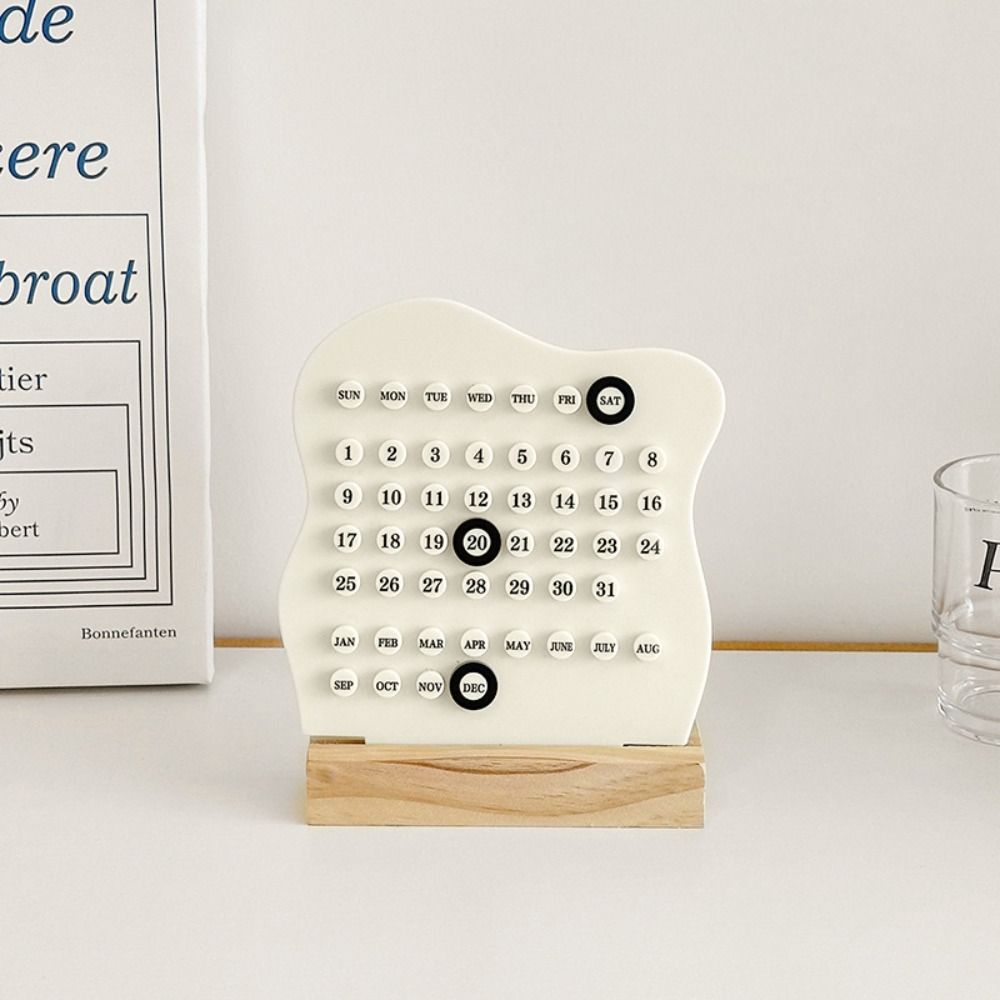 DIY Montessori Calendar Adjustable Schedule Planner Wood Perpetual Calendar  Home Office Desk