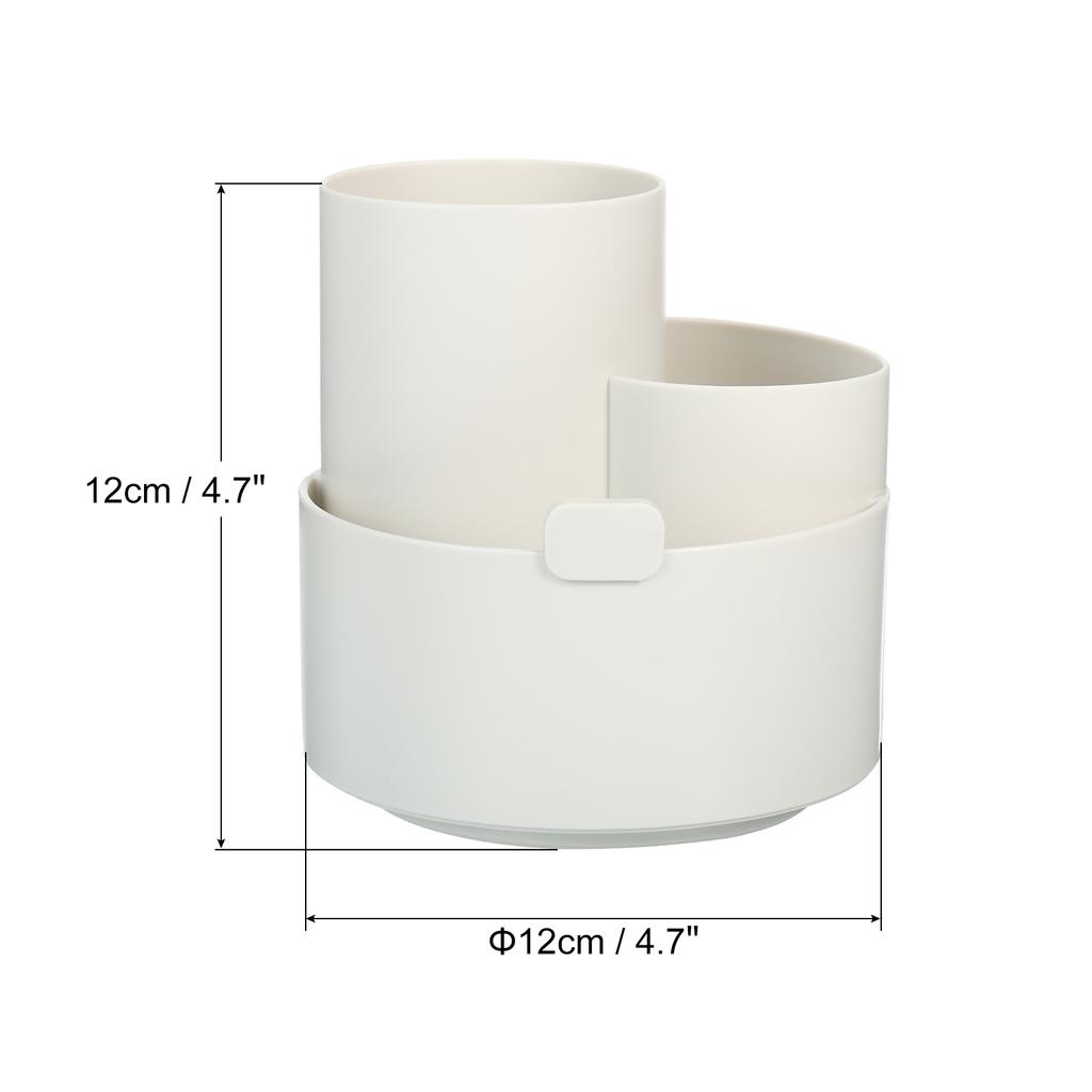 Multifunctional Round Pen Holder Rotating Storage Box Simple Makeup Brush Large Capacity Pen Holder Desk Organizer Stationery