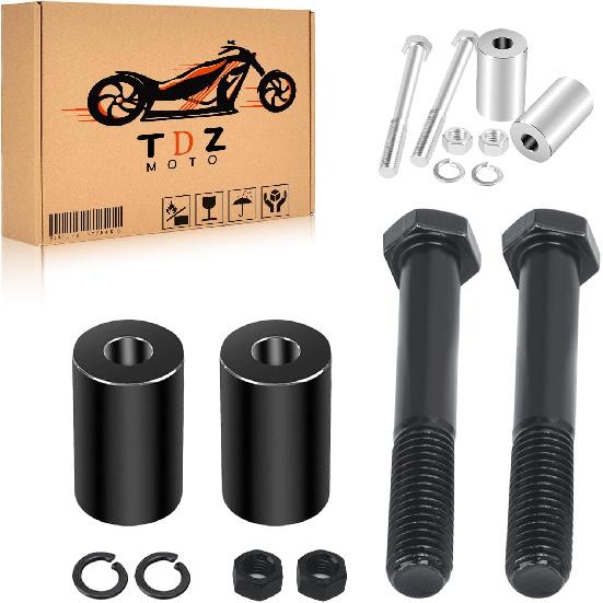TDZ Пара Черный 2'' Дюйма Подъем Руля Райзеры Удлинитель Для Harley 1-1/4'' Рулей Черный Мотоциклетные Проставки