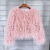 TrendHub Faux Fur Coat and Jackets Women Casual Warm Round Neck Fluffy Fur Coats Female