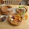 Круглая плетеная корзина из ротанга, корзина для хранения хлеба, поднос для фруктов, чая, закусок, хлеба для пикника, коробка для хранения закусок, корзина для кухонных принадлежностей