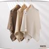 Women's Solid Color Knitted Shawl Cape with Buckle