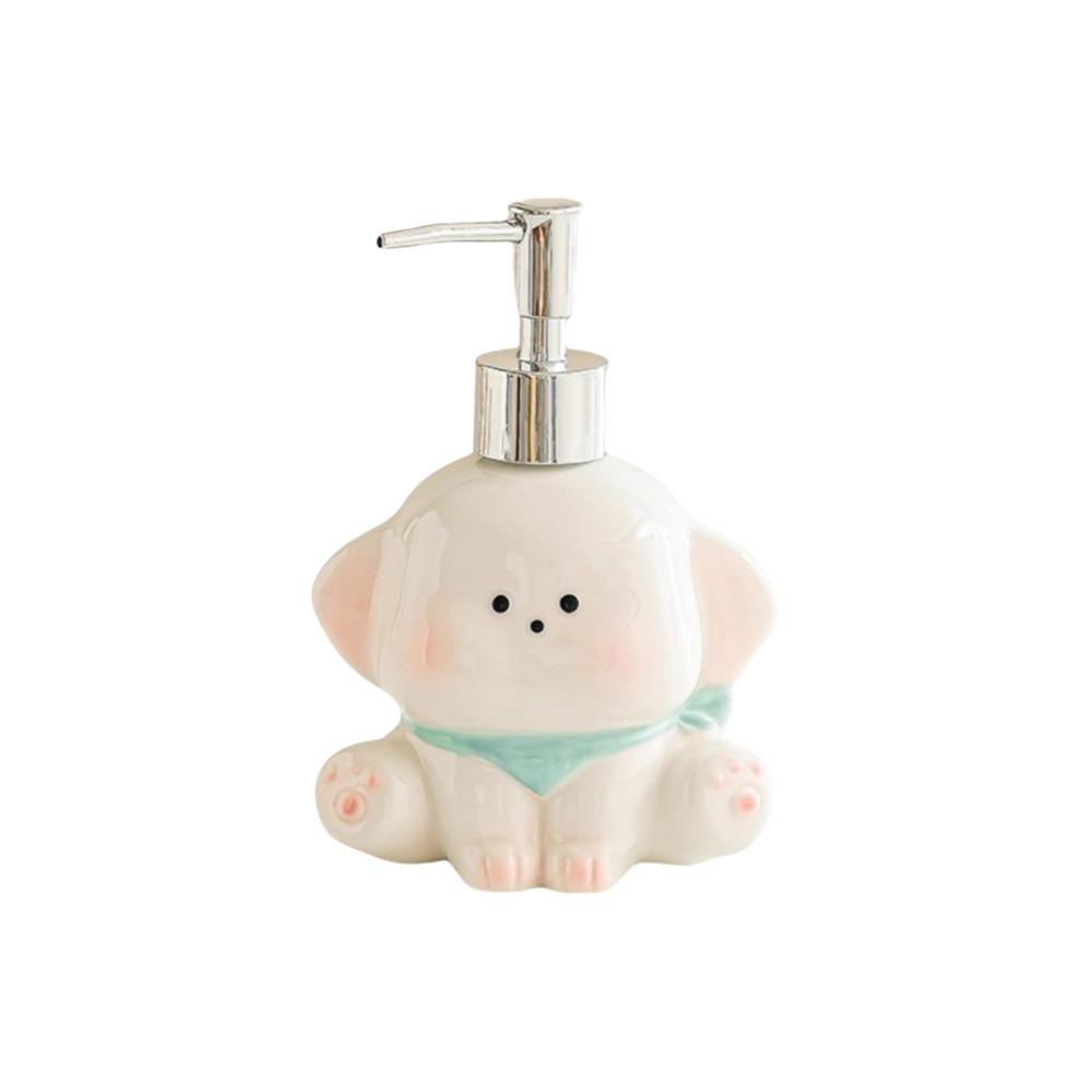 Ceramic Liquid Soap Dispenser Press Pump Shampoo Bottle Creative Dog Shape Lotion Bottle  Bathroom