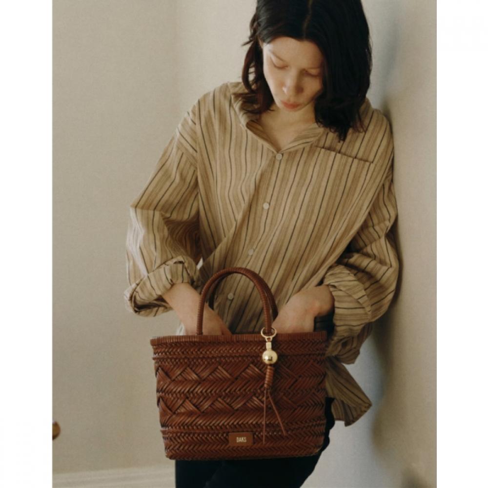 Daks Summer Flow Tan Brown Leather Mesh Tote Bag Dcba6e311w2