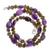 Natural Amethyst Labradorite Gemstone Smooth Beads Necklace 17" UB-4990 UB-4990