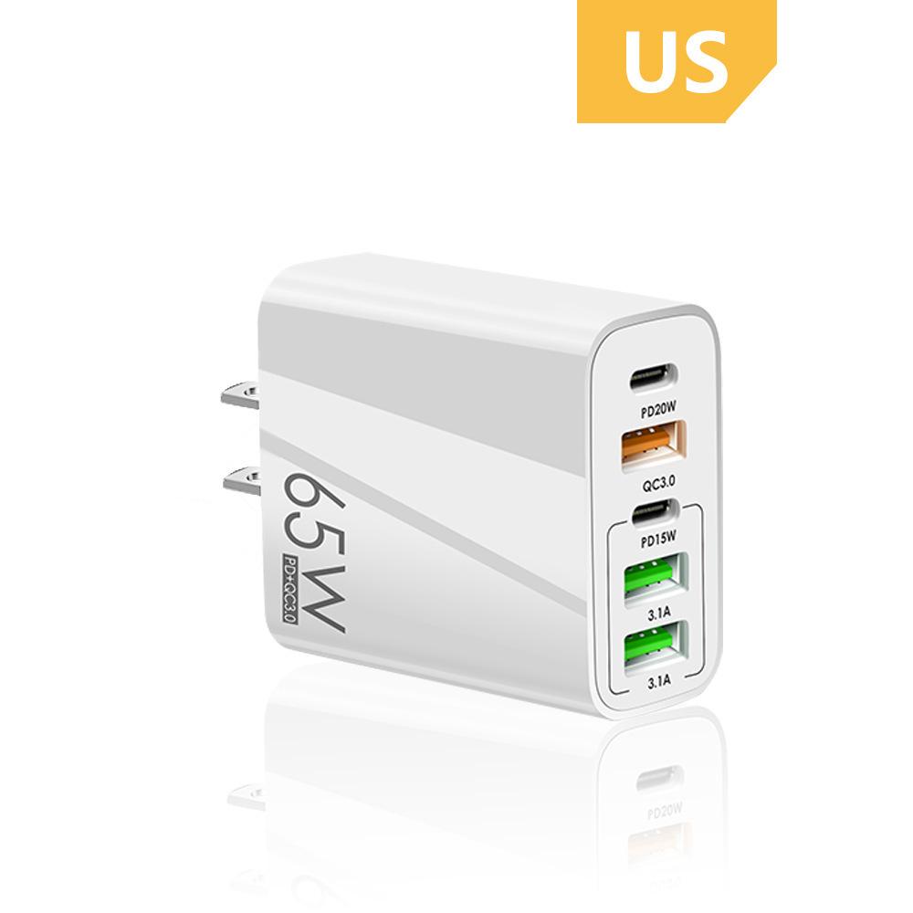 65 Вт USB-адаптер для быстрой зарядки с 4 портами для iPhone 12, 13, 14, Pro Max, Xiaomi, Samsung, Realme, адаптер для быстрой зарядки с вилкой EU/US/UK