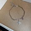 Copper Zircon Bohemian Shell Bangle Ornaments Beach Hand Chain Metal Shell Starfish Bracelet  Beach