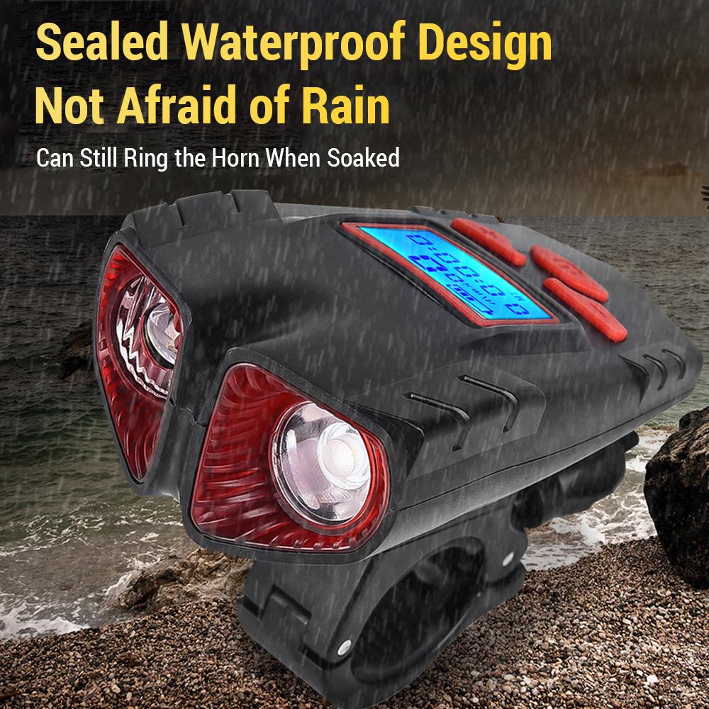 Велосипедный головной фонарь со спидометром, беспроводной звуковой сигнал, 2000 мАч, водонепроницаемый велосипедный спидометр
