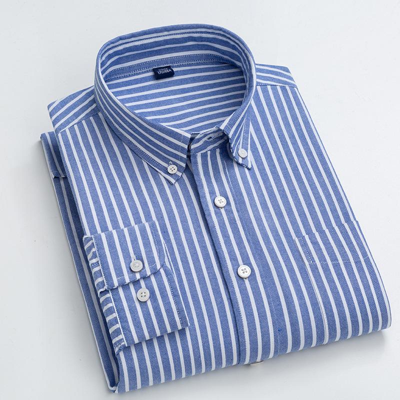 Весна и осень Новая рубашка Oxford Spun Cotton с длинными рукавами Мужская универсальная рабочая рубашка без глажки Мужская деловая рубашка Inch