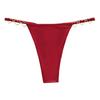 Women G-String Thongs Seamless Sexy Low Rise T-back Underwear Cheeky Glitter Panties with Heart Shaped Metal Chain