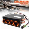 12V/ 24V 4 Hole Portable Car Vehicle Heating Cooling Heater Defroster Demister 80W For RV Boats Motorhome Trucks Trailer