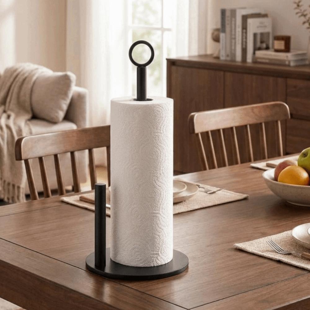 Non Slip Base Paper Towel Holder Freestanding Roll Paper Stand Vertical Napkins Rack Hotel