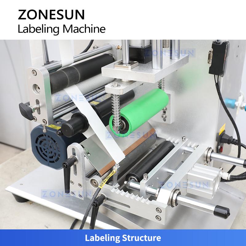 ZONESUN Полуавтоматическая машина для этикетирования круглых бутылок ZS-TB100 (одностороннее/двустороннее)