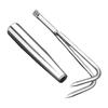Маленькие грабли с двумя зубьями из нержавеющей стали, ручные грабли для удаления войлока с газона, эргономичная ручка, ручной инструмент для прополки сада