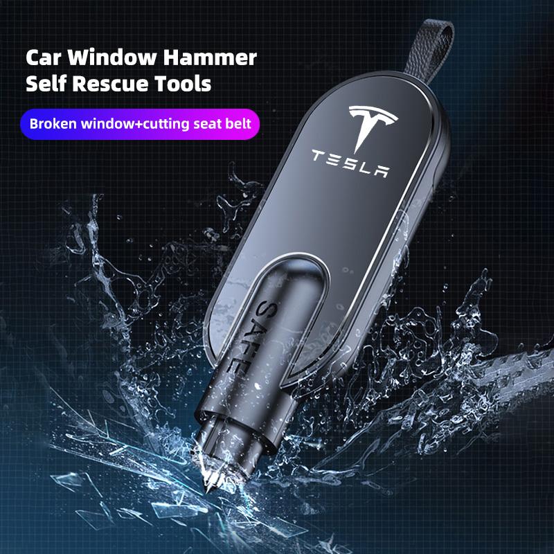 Car Window Breaker Hammer Seat Belt Cutter Emergency Escape Tools For Tesla Model 3 Model S Model X Model Y Cybertruck Roadster