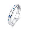 Rings for Women 925 Silver Color Popular Blue Zircon Blossom Flower Snowflake Stars Moon Rings Wedding Party Romantic Jewelry