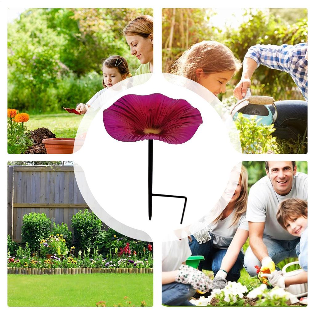 Поилка и кормушка для птиц Наружная шест для купальни для птиц Поилка Цветочная форма Декоративная кормушка Садовый декор