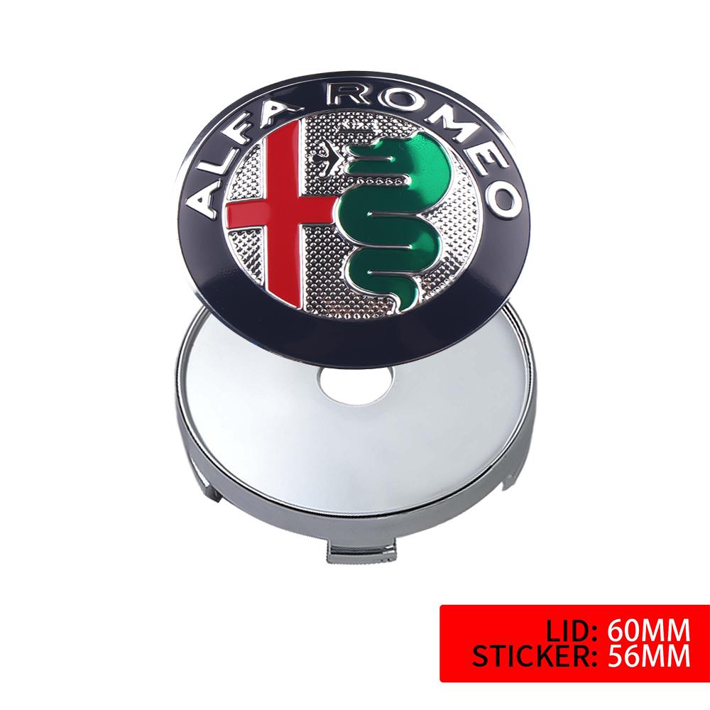 Car Stickers For Alfa Romeo 4pcs/set 56mm Car Wheel Center Hub Stickers 60mm Car Wheel Center Hub Caps Auto Decoration Accessori