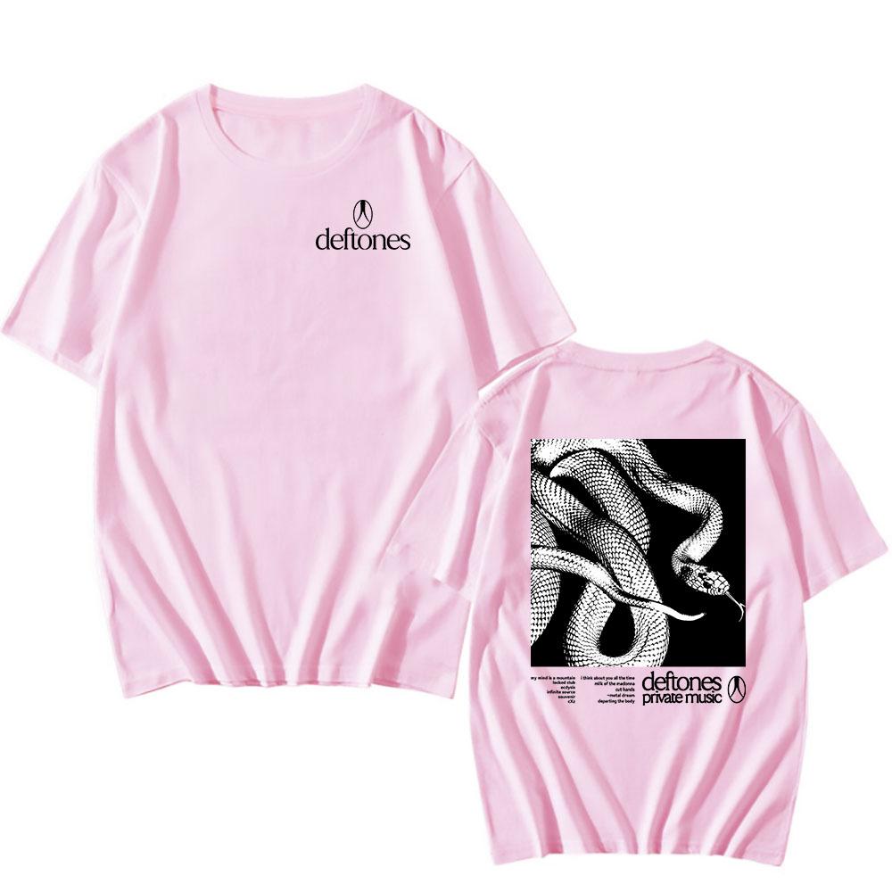 Унисекс хлопковая футболка с графикой змеи Deftones - Повседневная с коротким рукавом стандартной посадки