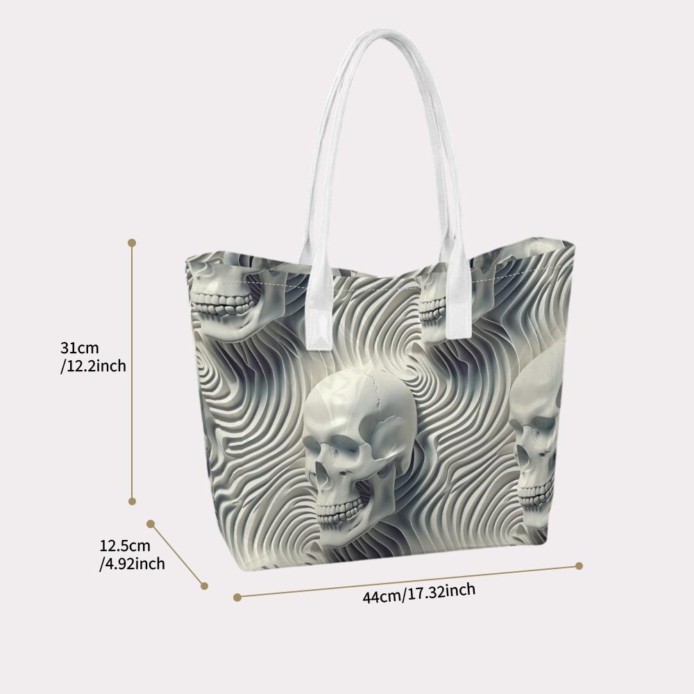 Skull Pattern Shoulder Tote Bag Fashion Unique Handbag for Daily Use