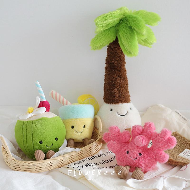 Simulated Stuffed Fruit And Vegetable Soft Cute Cartoon Plush Toys Lemon Pumpkin For Baby Kids Appease Soother Toy Gifts