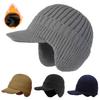 Men Knitted Hat with Fleece Lining All-Weather Protection Ear Coverage Hat Stretchy Design Winter Windproof Hat