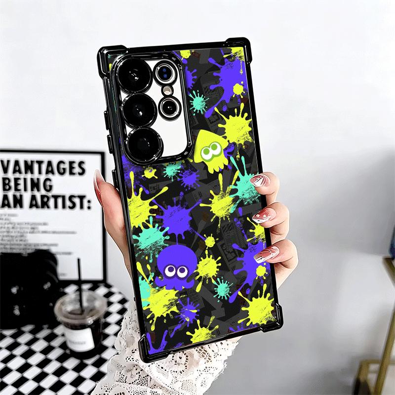 Игровой чехол S-Splatoons с покрытием для телефона Samsung Galaxy S24 S25 FE S26 Edge S23 Ultra S22 S21 Plus S20, противоударный с подушкой безопасности