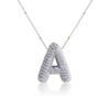 Silver Color Silver Zircon Necklace Rhinestones Women Choker Simple Letter Pendant Necklace  Gift