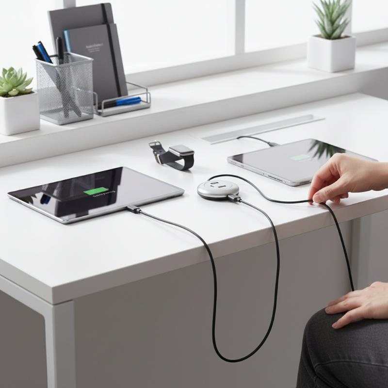USB-хаб Type C Встраиваемый в стол 3 в 1 Разветвитель Высокоскоростная зарядная станция для офисных и домашних столов