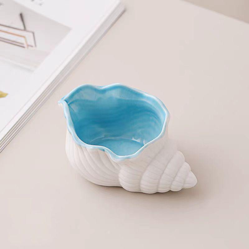 1 шт. Керамический поднос для украшений, форма раковины, морской звезды, аква, ракушка, блюдце для мелочей, керамическая подставка для колец, серег, декоративный в океанской тематике
