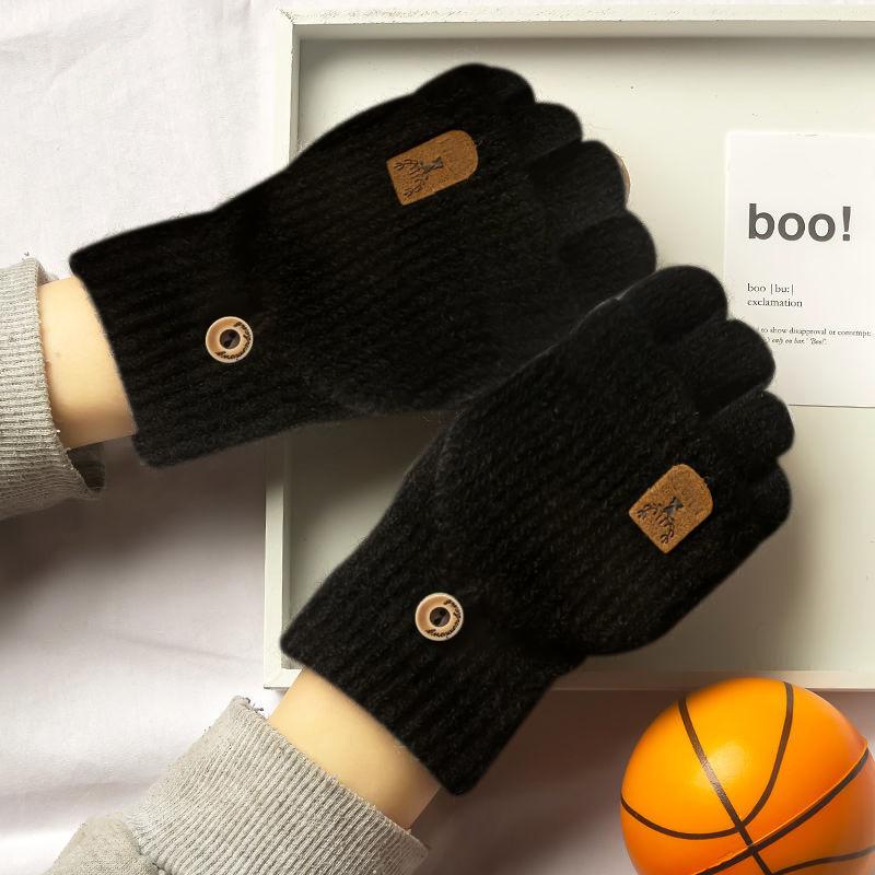 Мужские и женские зимние перчатки с откидной крышкой и полупальцами, теплые перчатки с трикотажным утолщенным ветрозащитным чехлом для рук, подарки для отдыха на природе