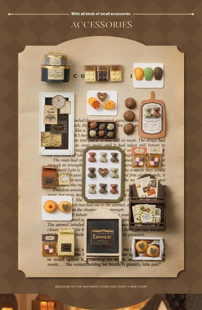 (t-FREAK) Dollhouse DIY Kit Set Miniature, English Instructions, HAPPINESS STORE (DA-005 LEISURELY BAKERY)