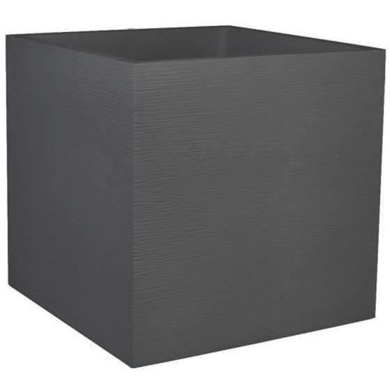 Square Flower Pot 50 Cm - EDA - Graphite - 57 L - 49.5 X 49.5 X H. 49,5 Cm - Anthracite Grey